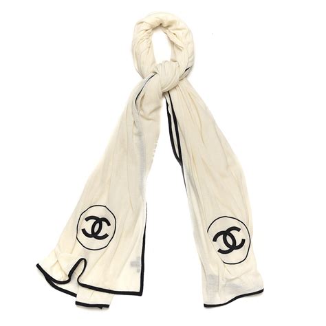 chanel black and white scarf.